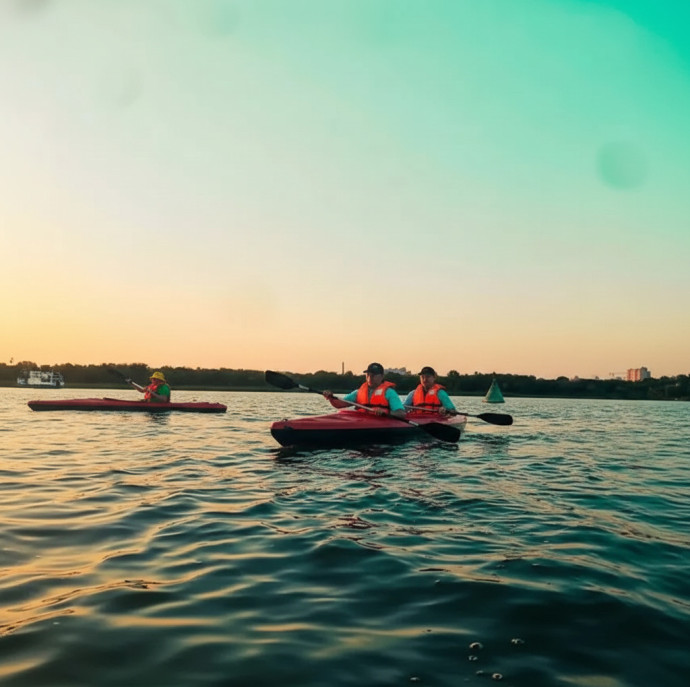 Сплав на байдарке вокруг Зеленого острова в Москве