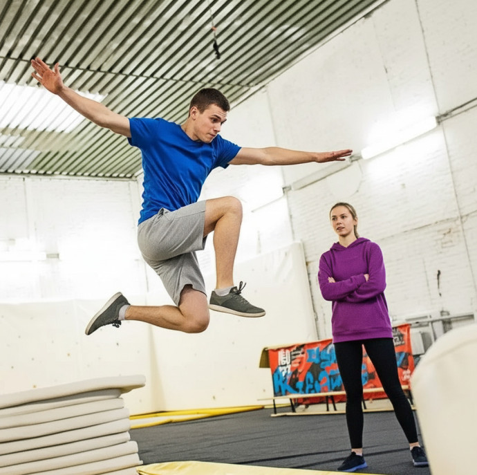 Прыжки на батуте в Москве