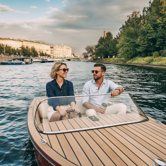 Прогулка за штурвалом катера по Москве-реке в Москве