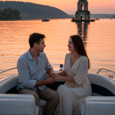 Романтический вечер на катере в Калязине в Москве