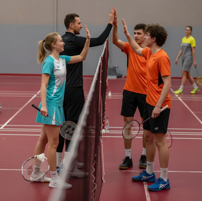 Игра в бадминтон в Москве