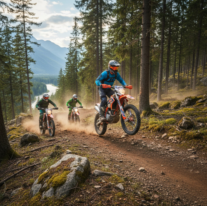 Катание на эндуро мотоцикле или питбайке в Москве