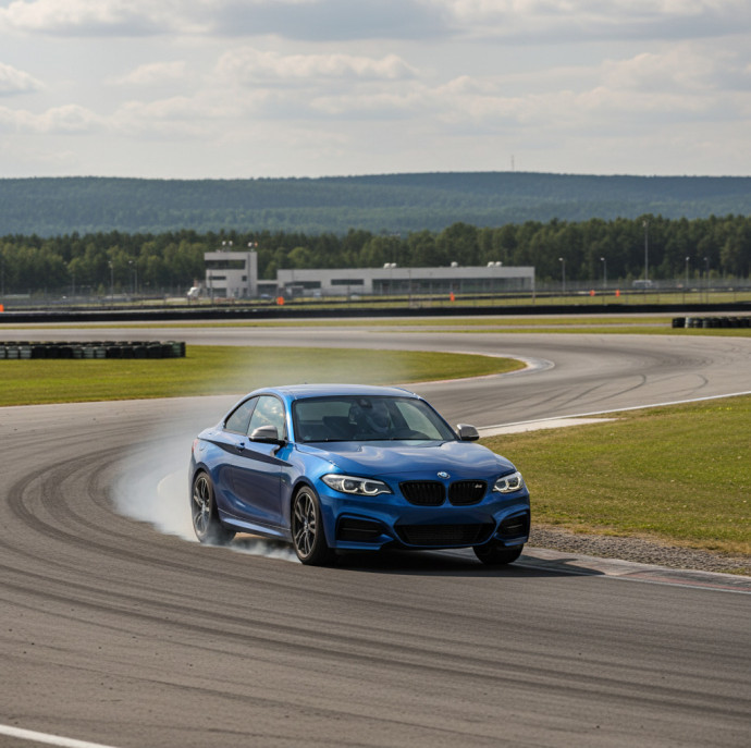 Заезд на спорткаре BMW M240 на гоночном треке в Москве