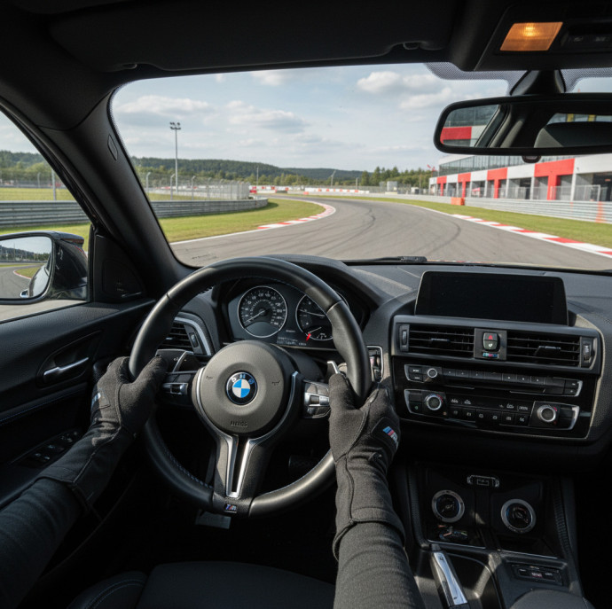 Заезд на спорткаре BMW M240 на гоночном треке в Москве