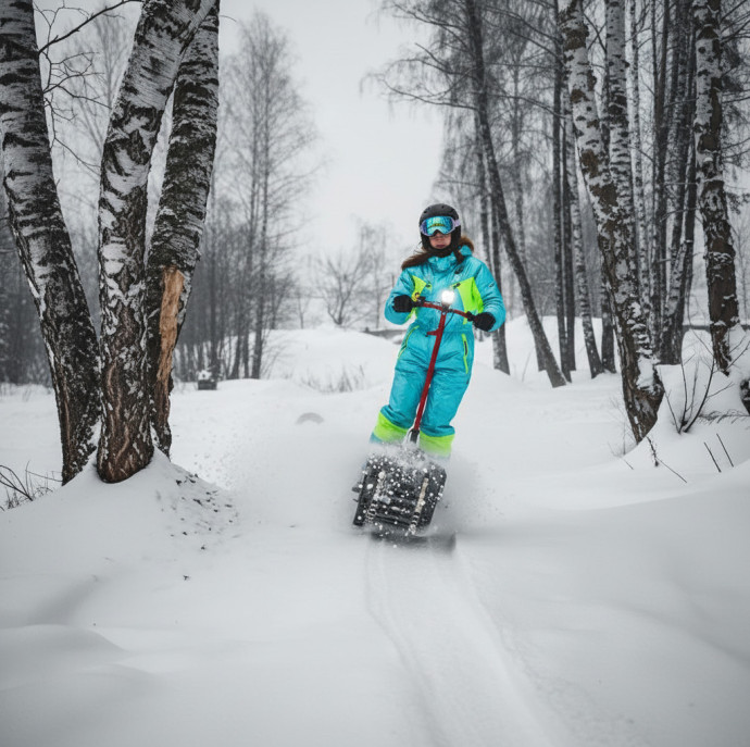Катание на мотосноуборде в Москве