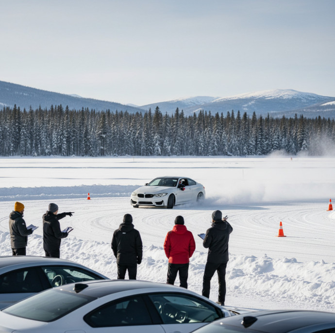 Зимний дрифт на авто в Москве
