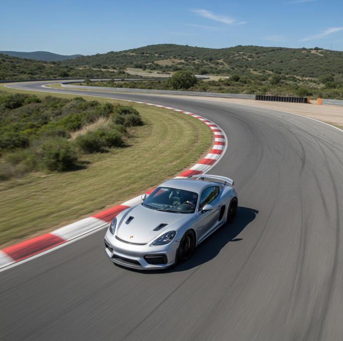 Заезд на спорткаре Porsche Cayman GT4 на гоночном треке в Москве