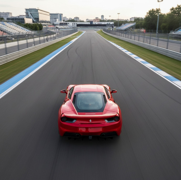 Заезд на спорткаре Ferrari 488 GTB на гоночном треке в Москве