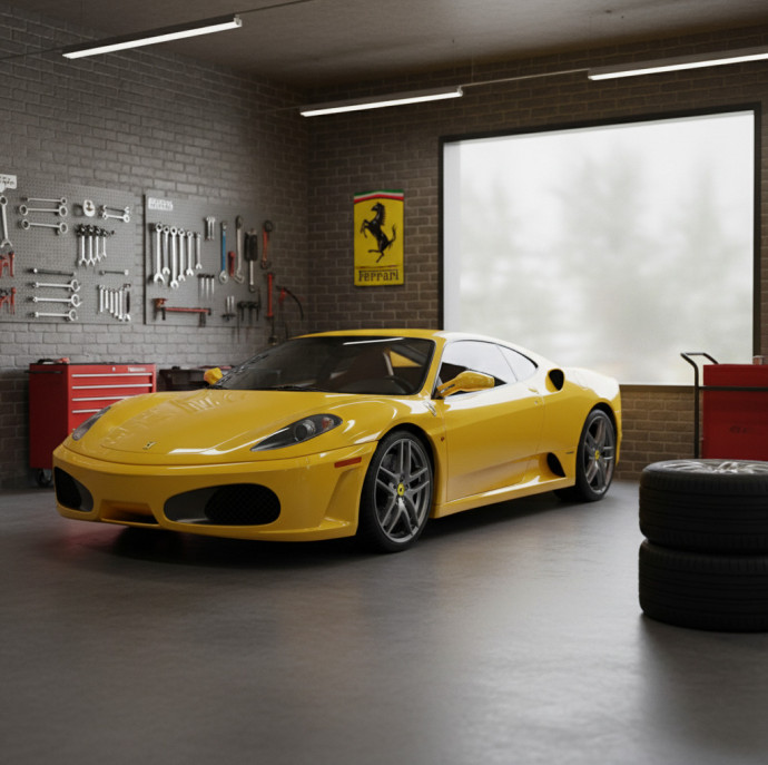 Заезд на автомобиле Ferrari F430 в Москве