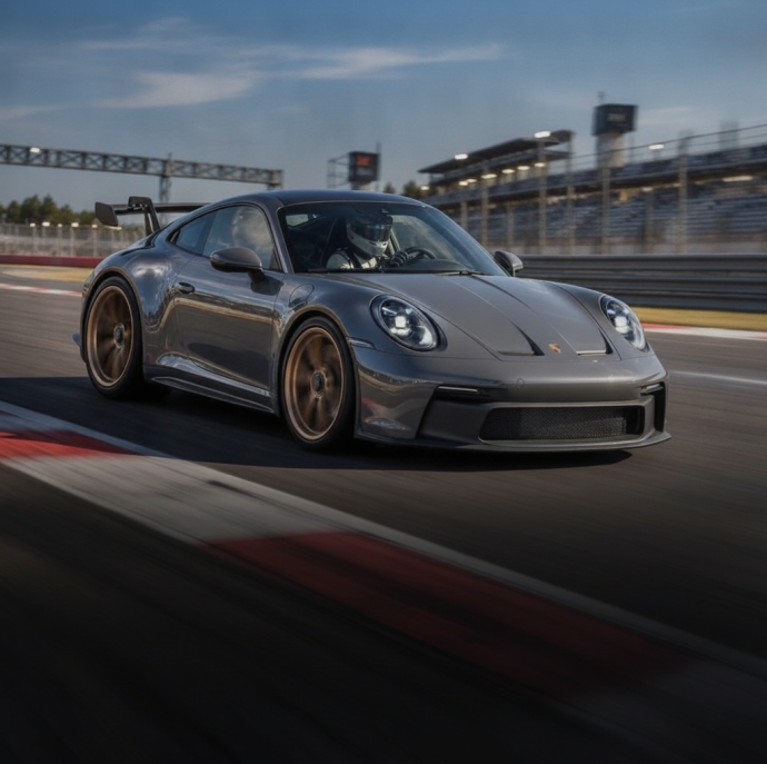 Заезд на спорткаре Porsche 911 GT3 на гоночном треке в Москве
