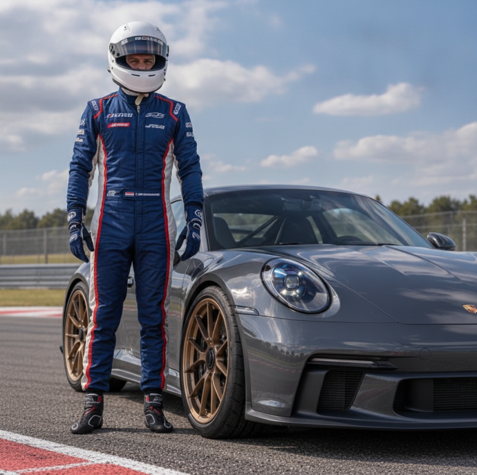 Заезд на спорткаре Porsche 911 GT3 на гоночном треке в Москве