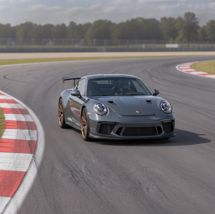 Заезд на спорткаре Porsche 911 GT3 на гоночном треке в Москве