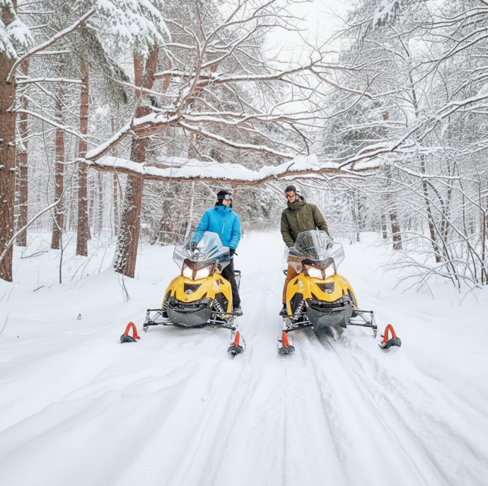 Катание на канадских снегоходах в Москве