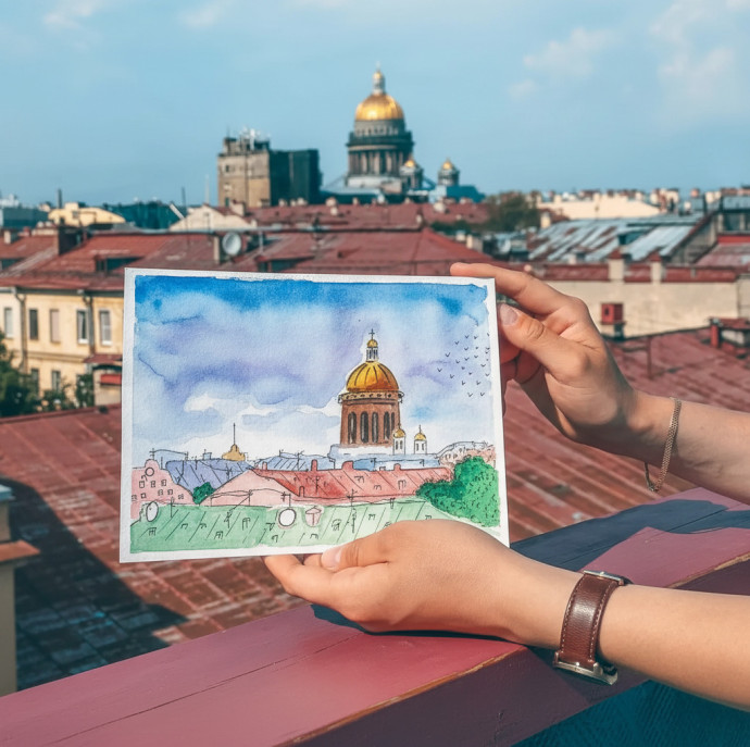 Мастер-класс по акварели Пикник на крыше в Санкт-Петербурге