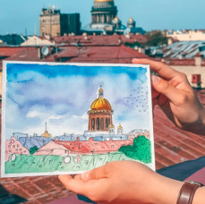 Мастер-класс по акварели Пикник на крыше в Санкт-Петербурге