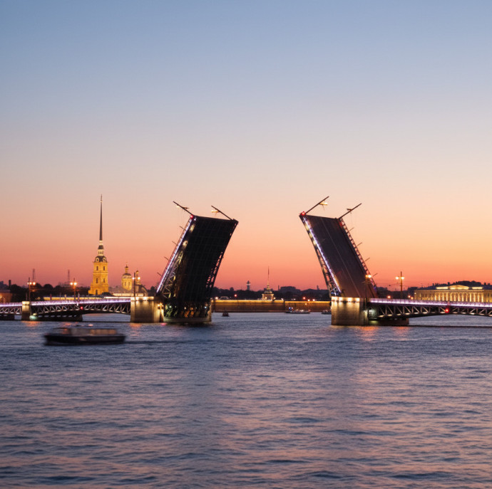 Белые ночи на катере в Санкт-Петербурге