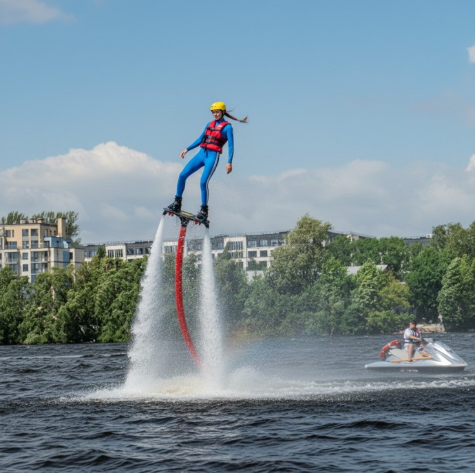 Полет на флайборде в Санкт-Петербурге