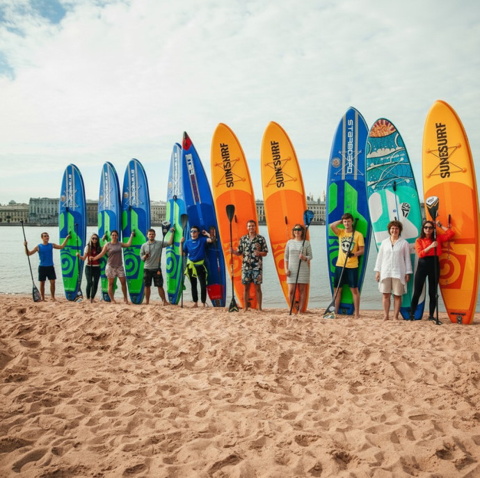 Прогулка на Sup-серфе в Санкт-Петербурге