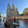 Прогулка на сапах у Петропавловской крепости и крейсера Авроры в Санкт-Петербурге