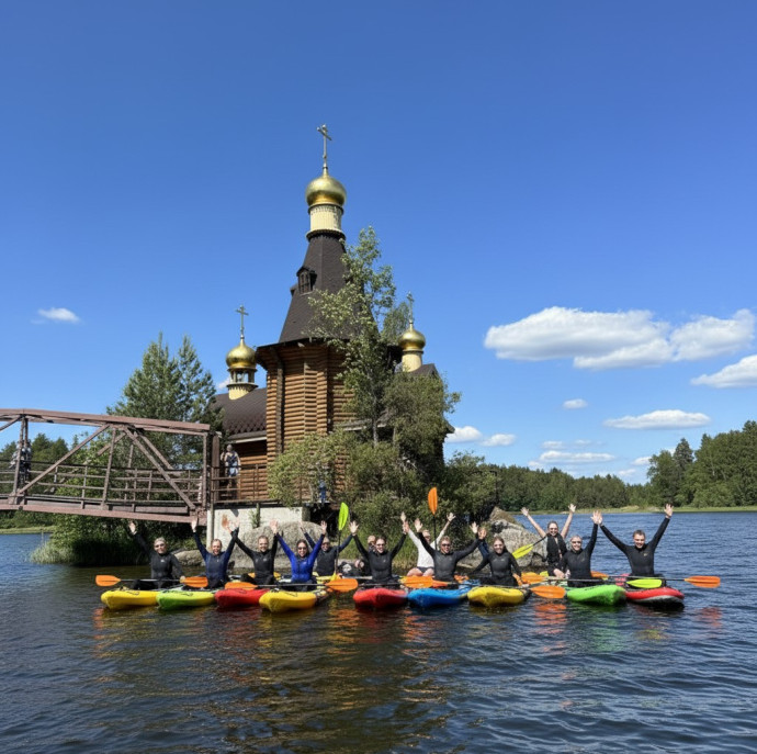 Прогулка на сапах по реке Вуоксе в Санкт-Петербурге