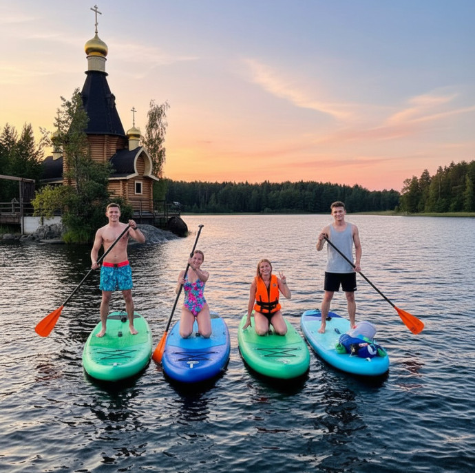 Прогулка на сапах по Вуокса Церковь на камне в Санкт-Петербурге