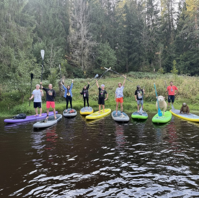 SUP прогулка по реке Оредеж в Санкт-Петербурге