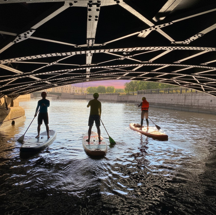 Прогулка на Sup-серфе вдоль Спаса на Крови в Санкт-Петербурге
