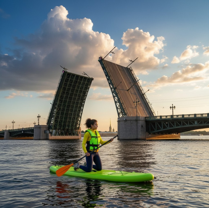 Прогулка на Sup-серфе вдоль Спаса на Крови в Санкт-Петербурге