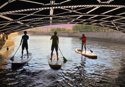 Прогулка на Sup-серфе вдоль Спаса на Крови в Санкт-Петербурге
