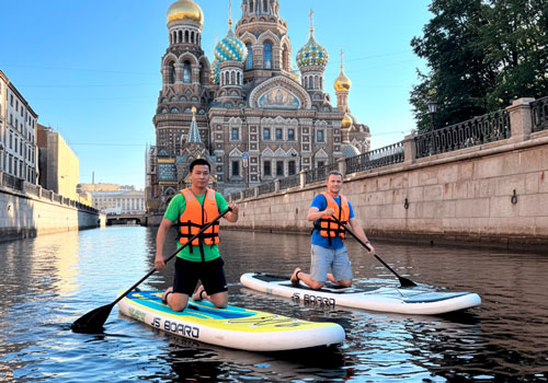 Прогулка на сапах в центре Питера в Санкт-Петербурге