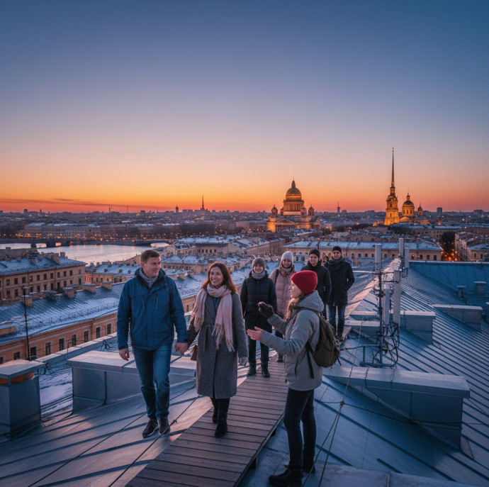 Прогулка по крыше в Санкт-Петербурге