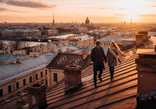 Прогулка по крыше в Санкт-Петербурге